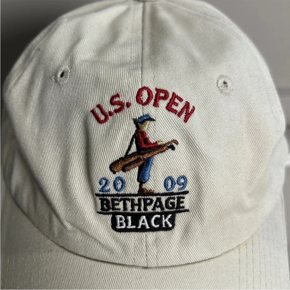 2009 US Open Bethpage Black Golf Hat USGA Member Cap Beige Adjustable PGA Major - Picture 2 of 8